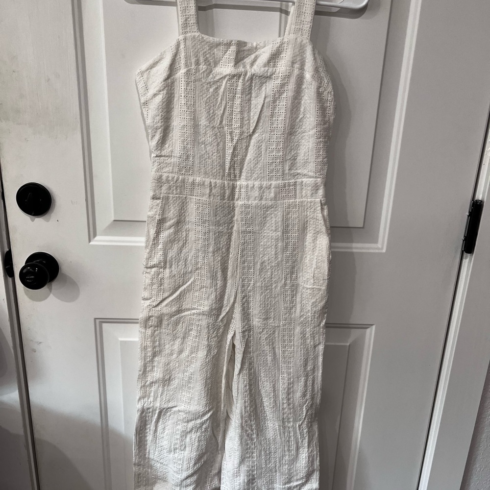 Freeway White Textured Jumpsuit